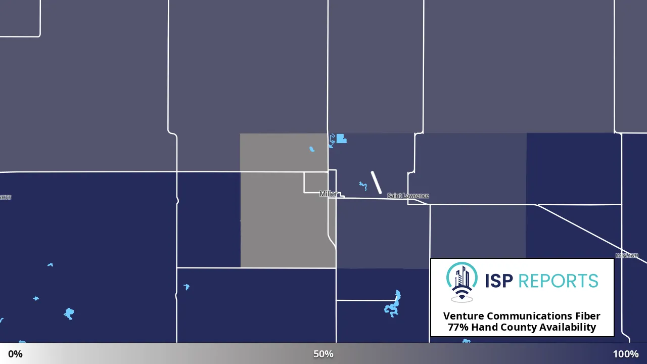 Hand County, SD map of internet availability