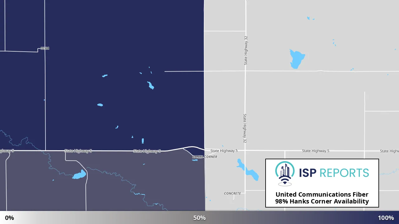 Hanks Corner, ND map of internet availability
