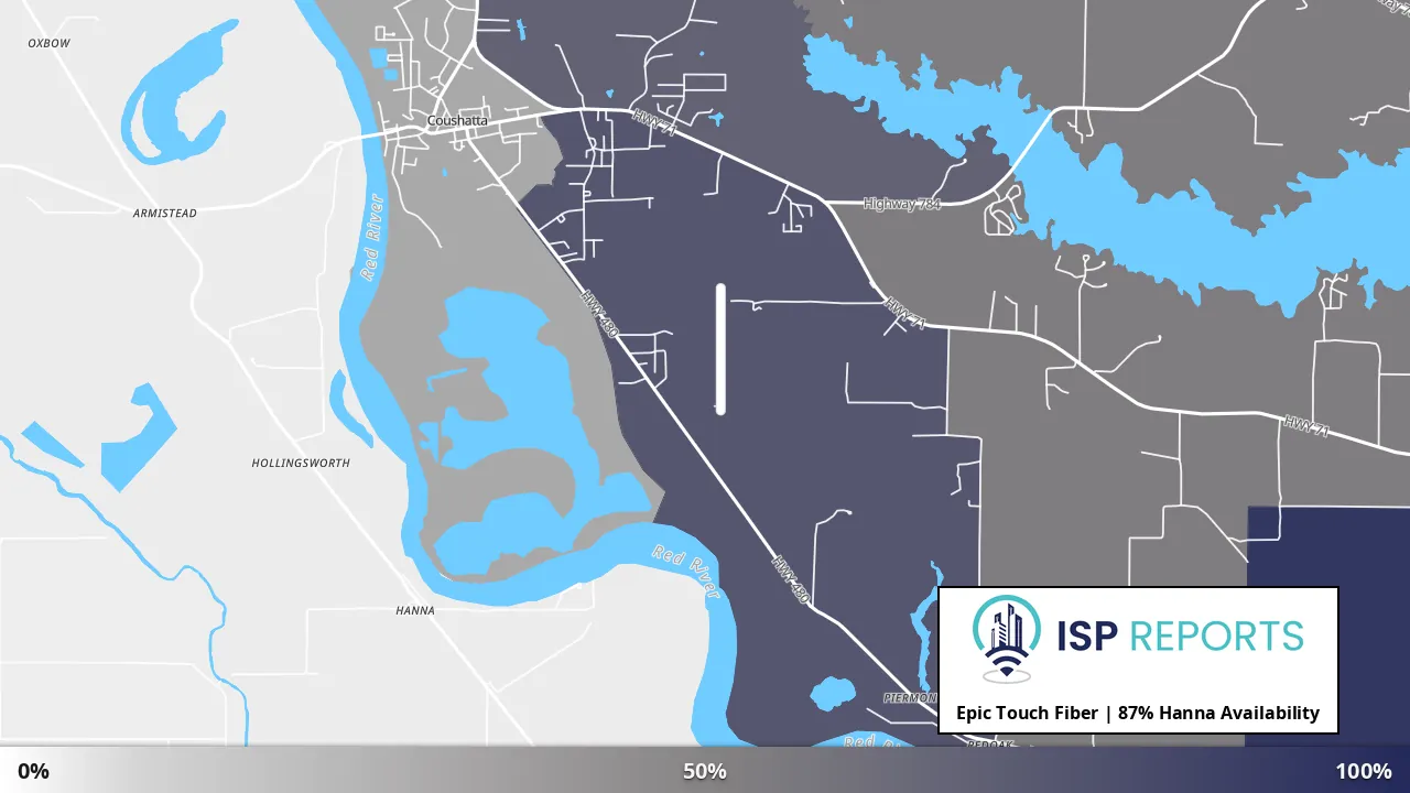Hanna, LA map of internet availability
