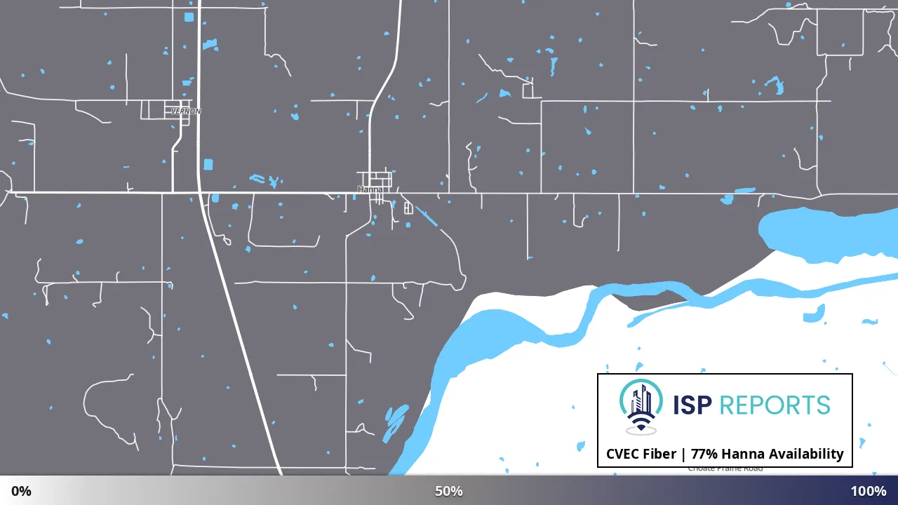 Hanna, OK map of internet availability