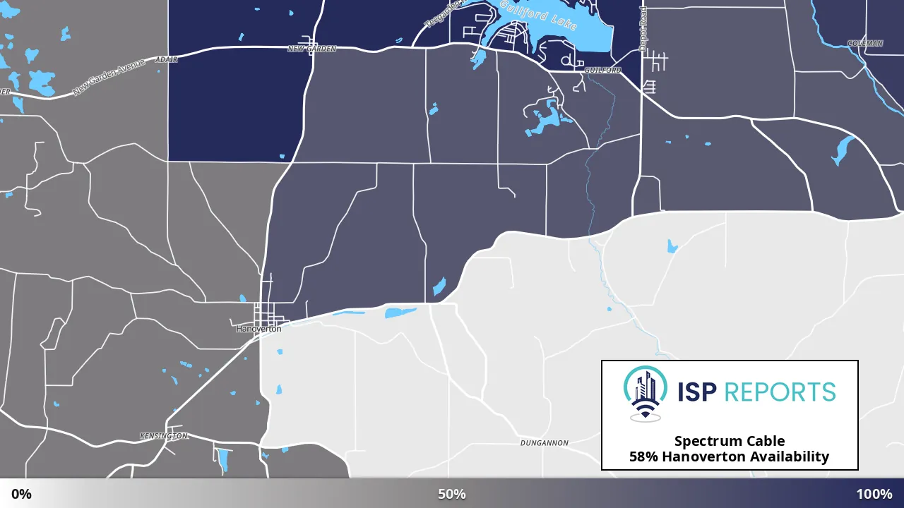 Hanoverton, OH map of internet availability
