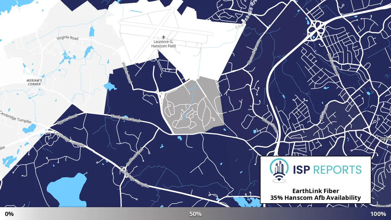 Hanscom Afb, MA map of internet availability