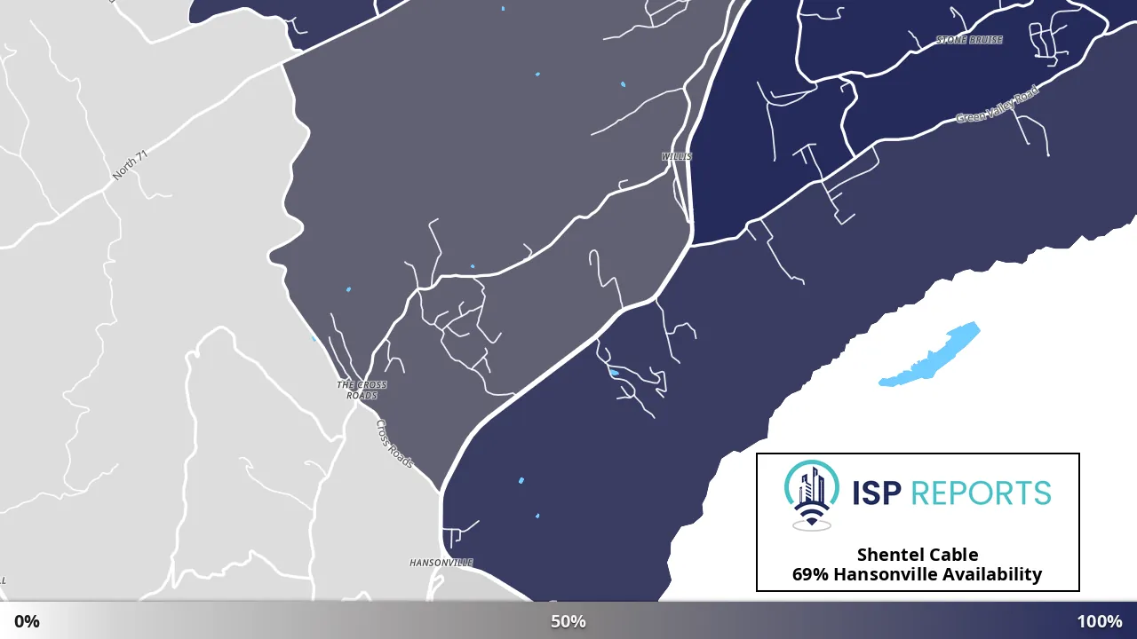 Hansonville, VA map of internet availability