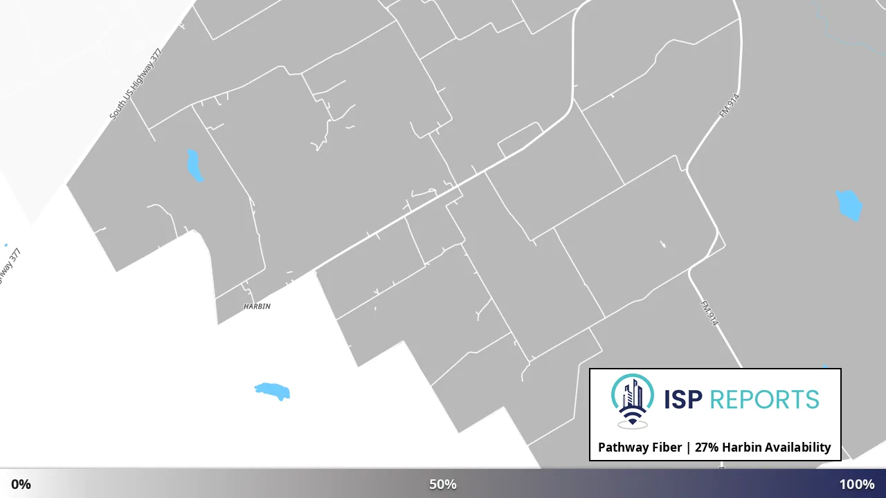 Harbin, TX map of internet availability