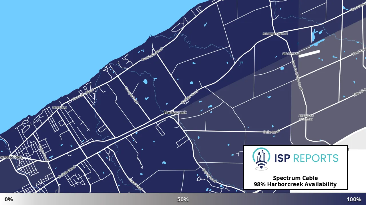 Harborcreek, PA map of internet availability