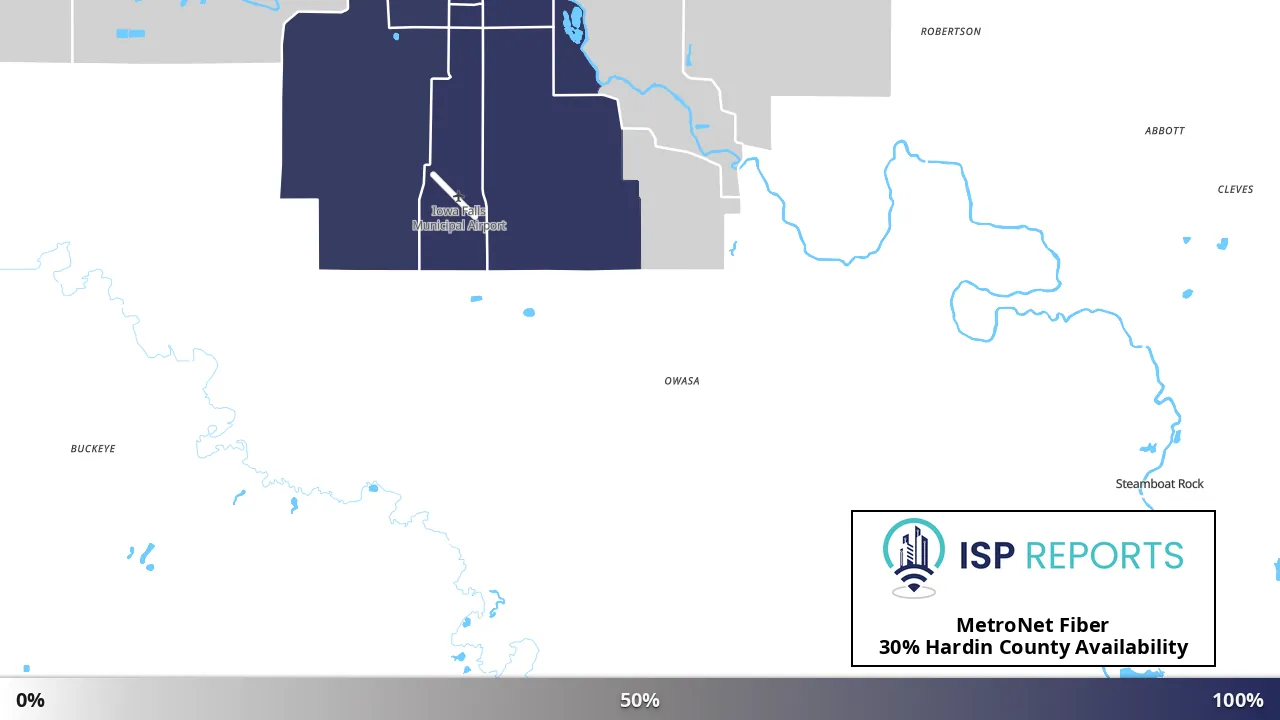Hardin County, IA map of internet availability