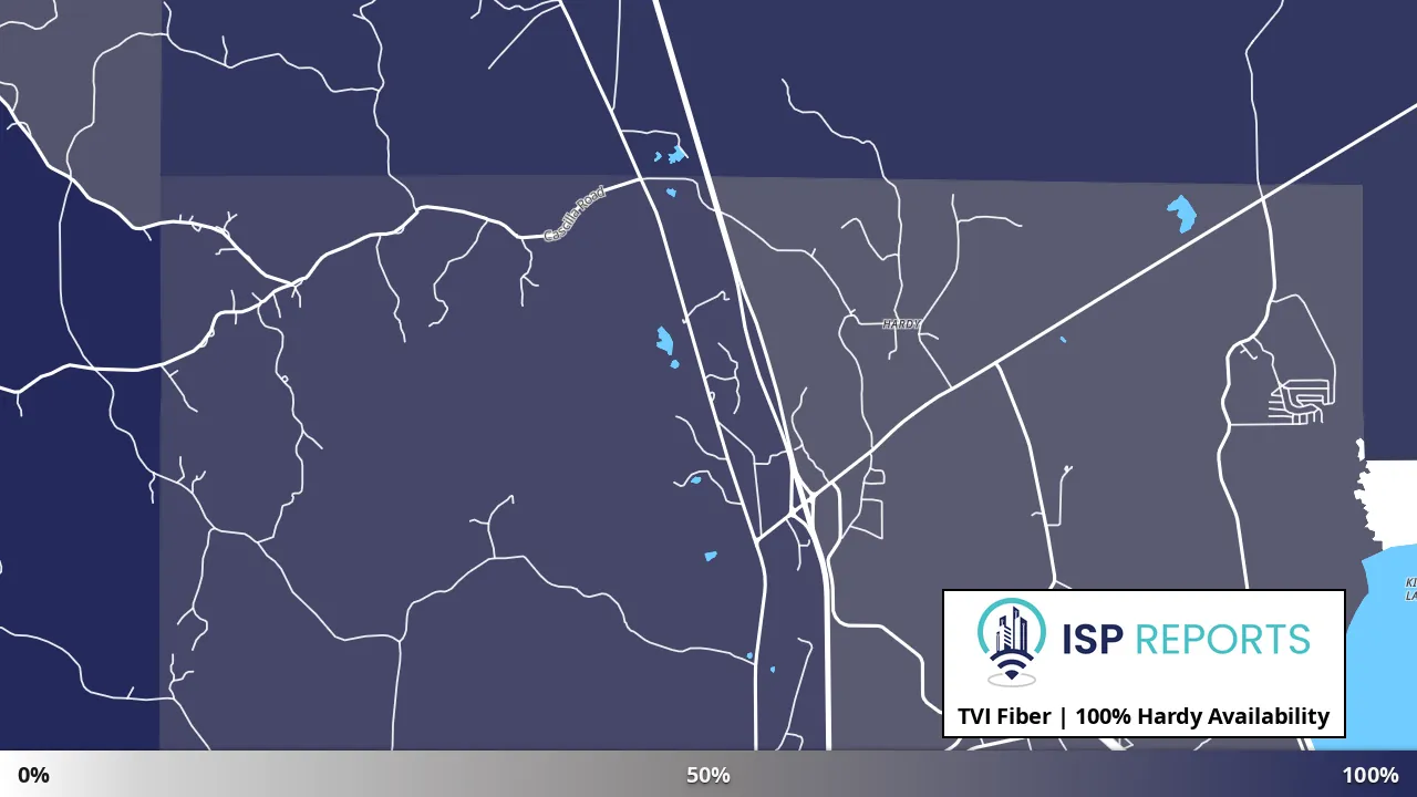 Hardy, MS map of internet availability