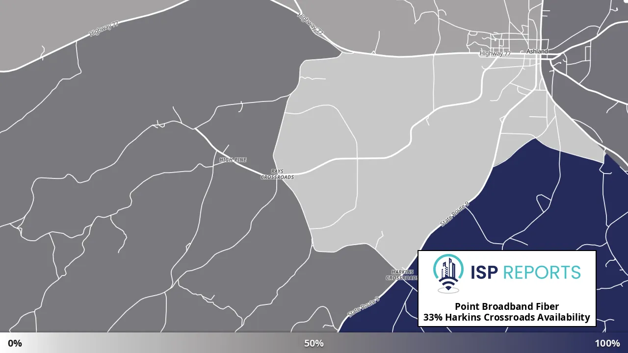 Harkins Crossroads, AL map of internet availability