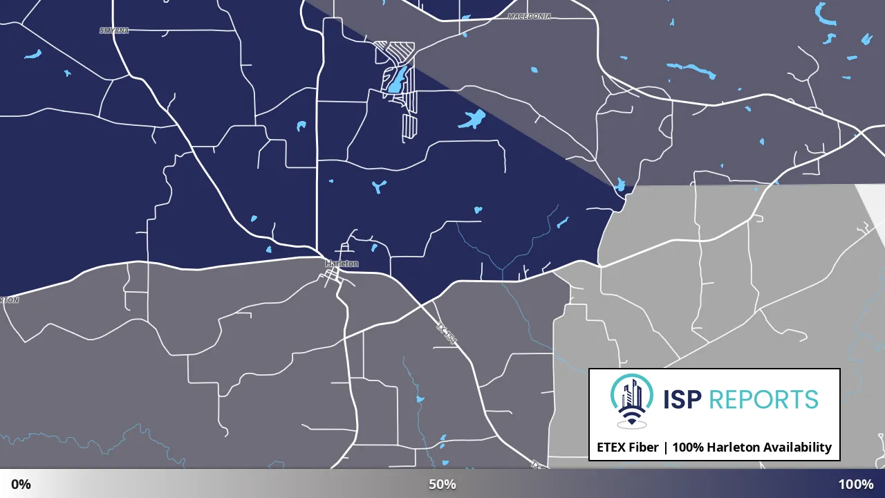 Harleton, TX map of internet availability