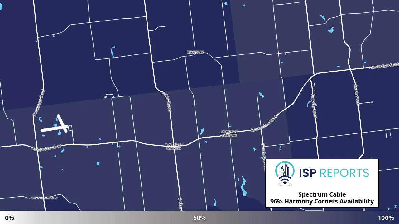 Harmony Corners, NY map of internet availability