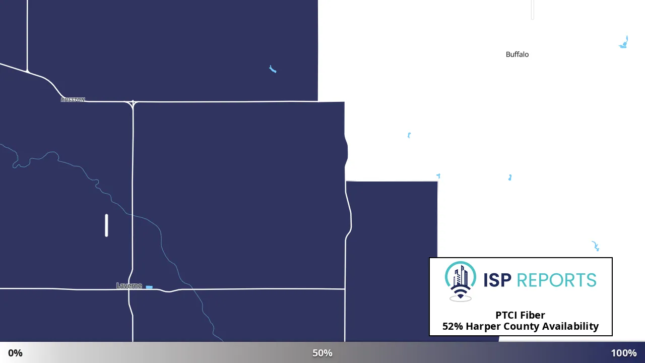 Harper County, OK map of internet availability