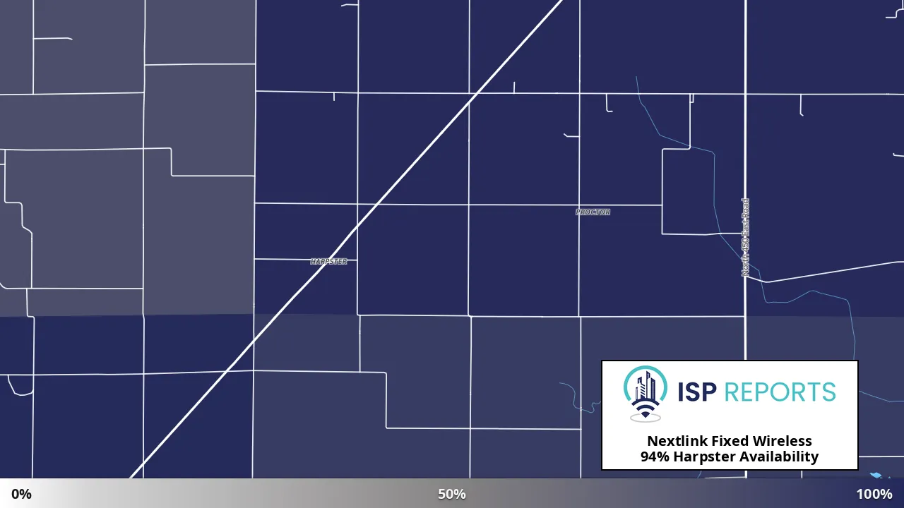 Harpster, IL map of internet availability
