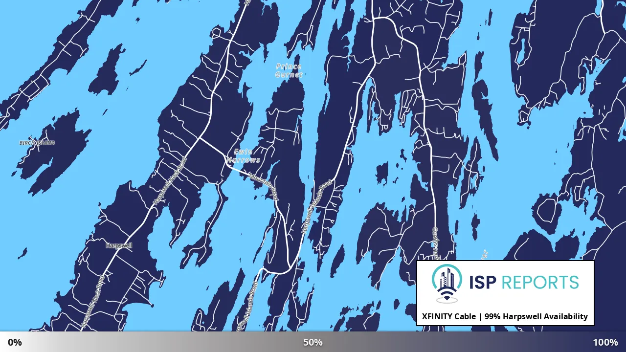 Harpswell, ME map of internet availability