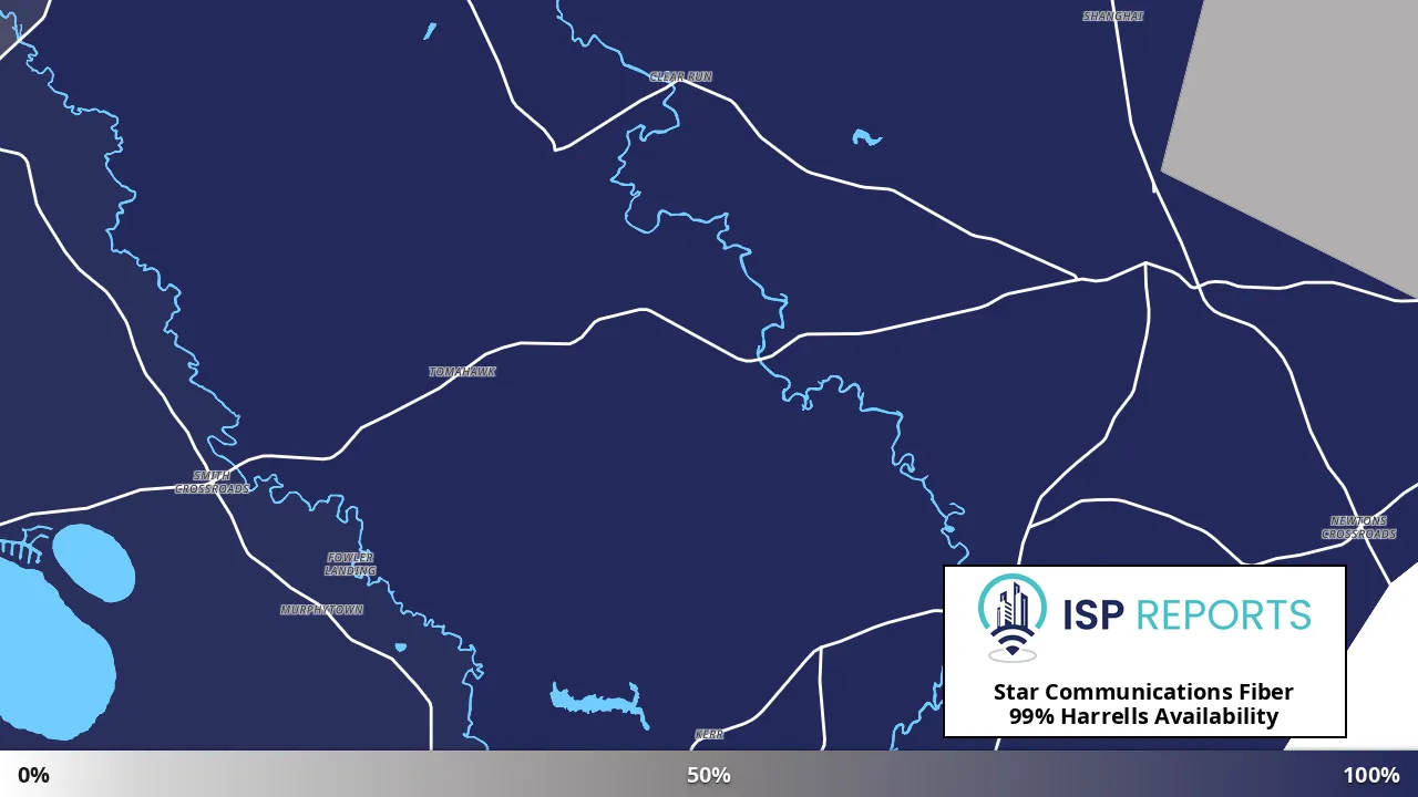 Harrells, NC map of internet availability