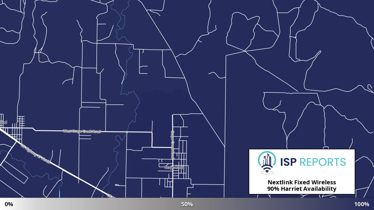 Harriet, TX map of internet availability