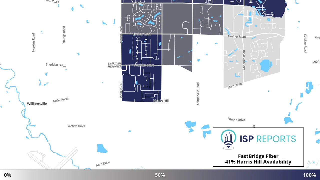 Harris Hill, NY map of internet availability