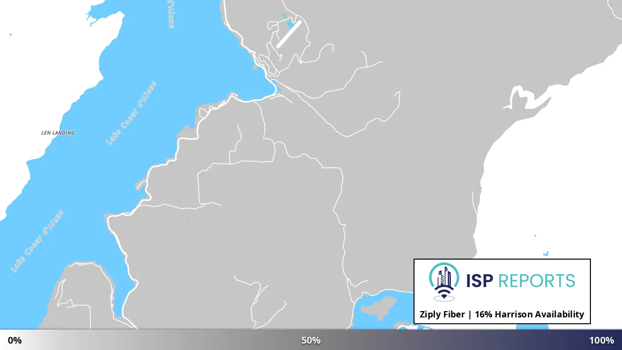 Harrison, ID map of internet availability