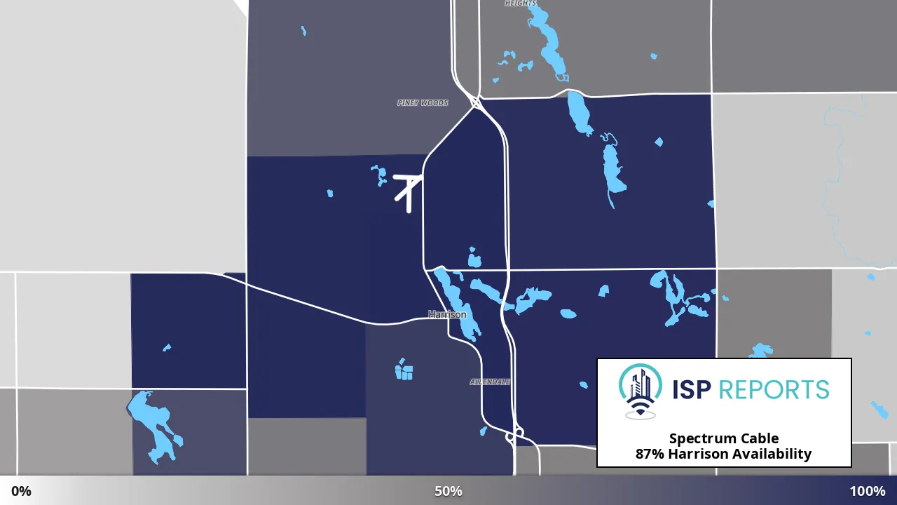 Harrison, MI map of internet availability