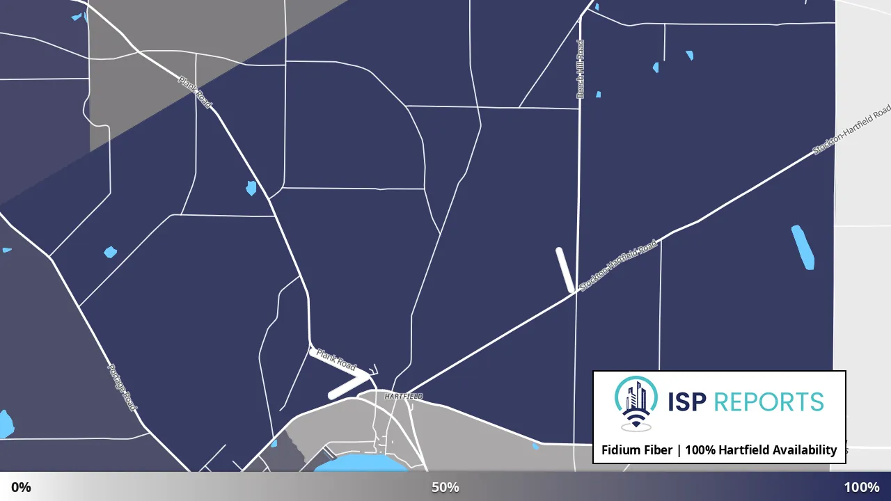 Hartfield, NY map of internet availability