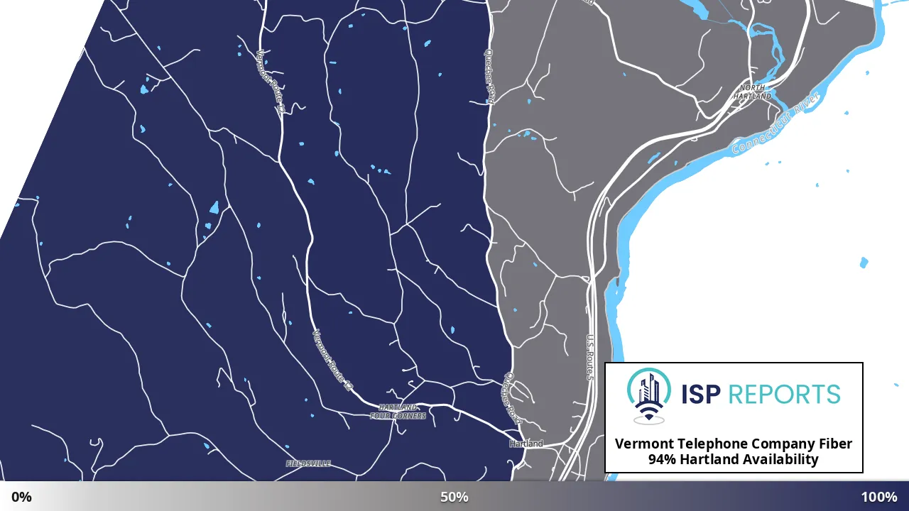 Hartland, VT map of internet availability