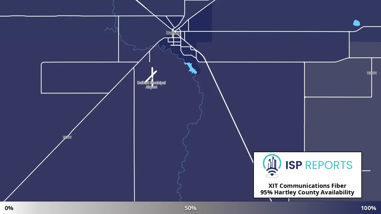 Hartley County, TX map of internet availability