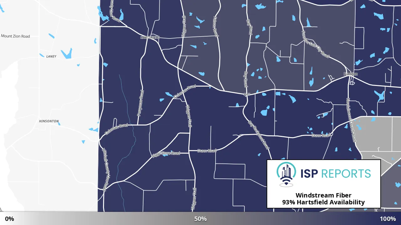 Hartsfield, GA map of internet availability