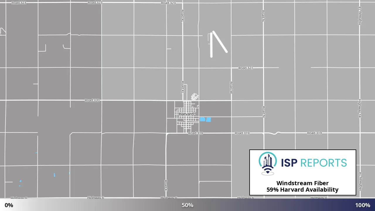 Harvard, NE map of internet availability