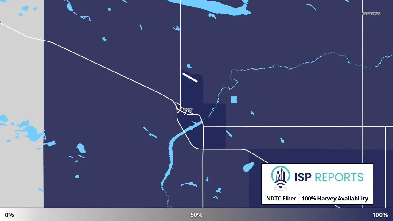 Harvey, ND map of internet availability