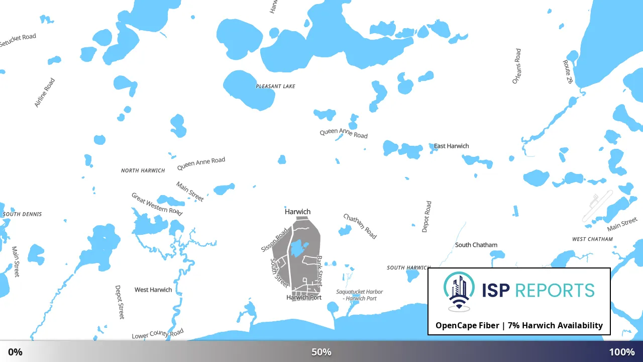 Harwich, MA map of internet availability