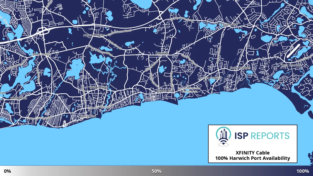 Harwich Port, MA map of internet availability