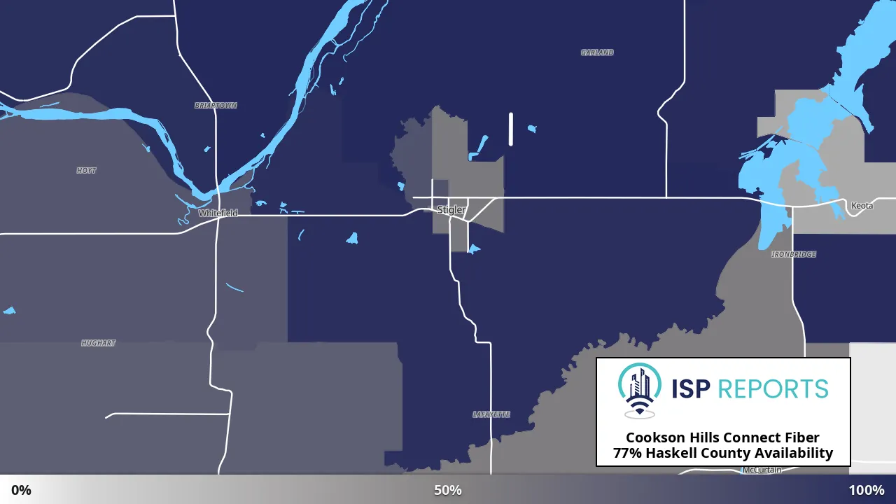 Haskell County, OK map of internet availability