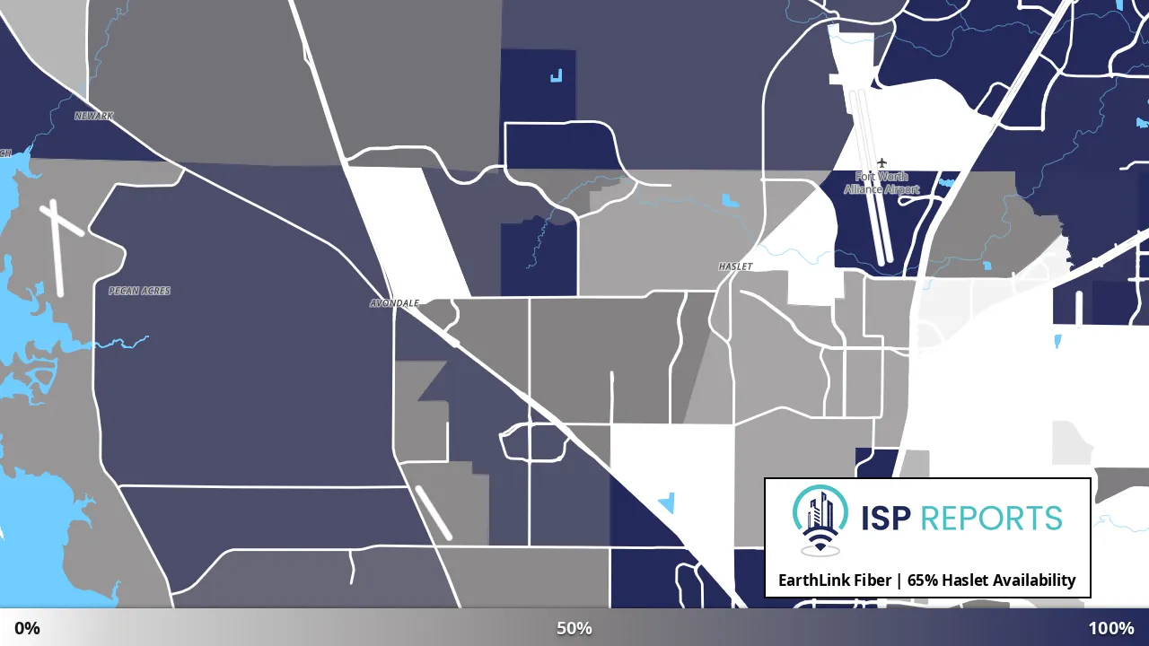 Haslet, TX map of internet availability