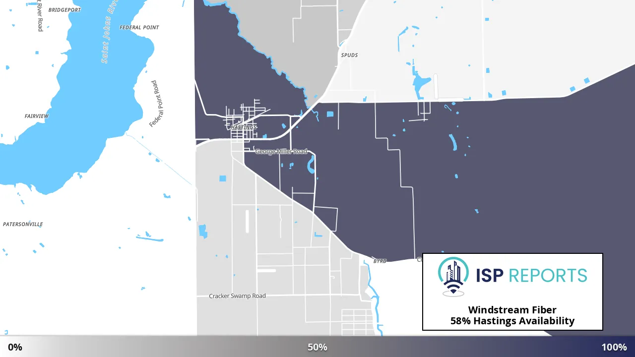 Hastings, FL map of internet availability