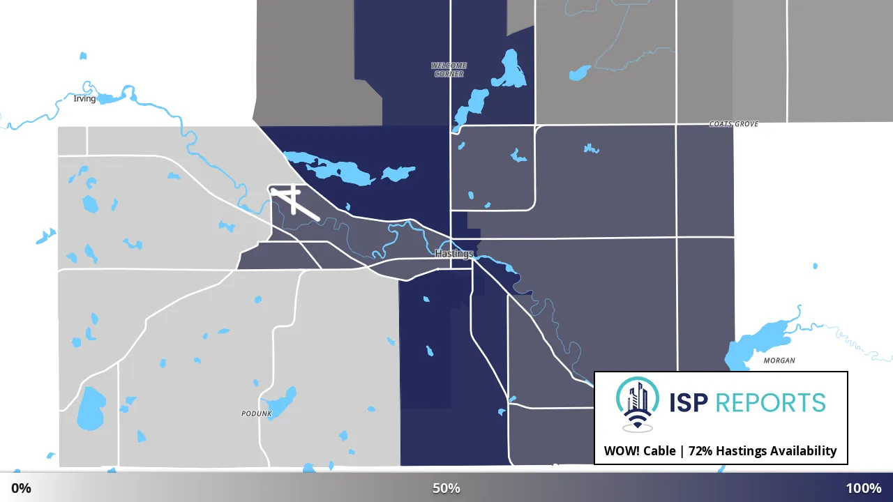 Hastings, MI map of internet availability