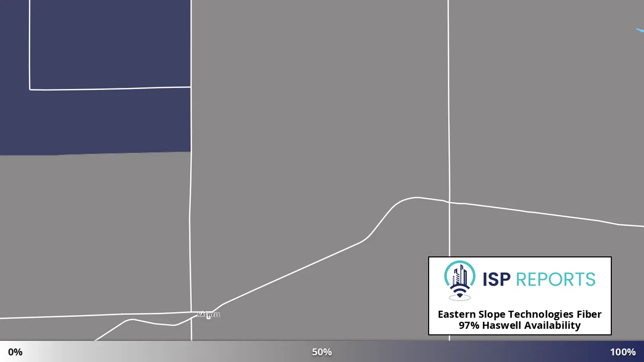 Haswell, CO map of internet availability