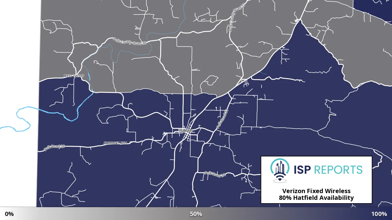 Hatfield, AR map of internet availability