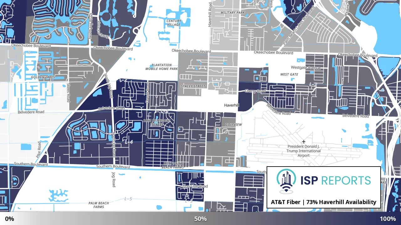 Haverhill, FL map of internet availability