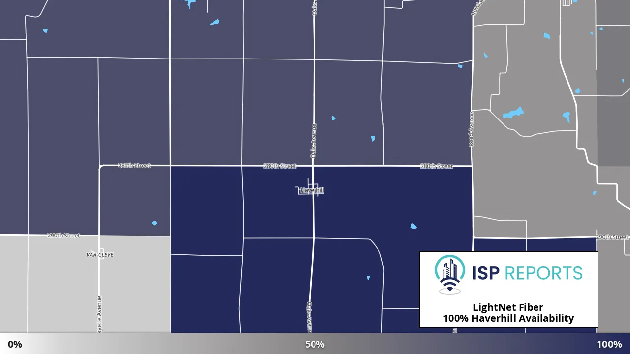 Haverhill, IA map of internet availability
