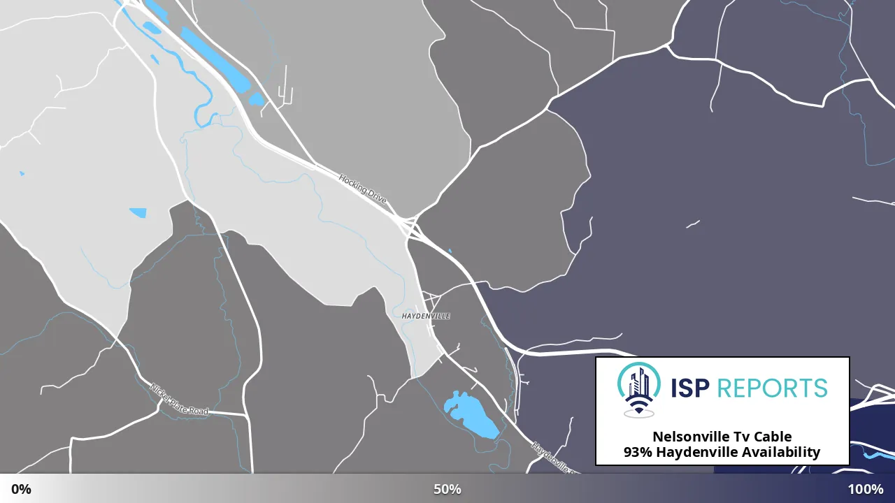 Haydenville, OH map of internet availability