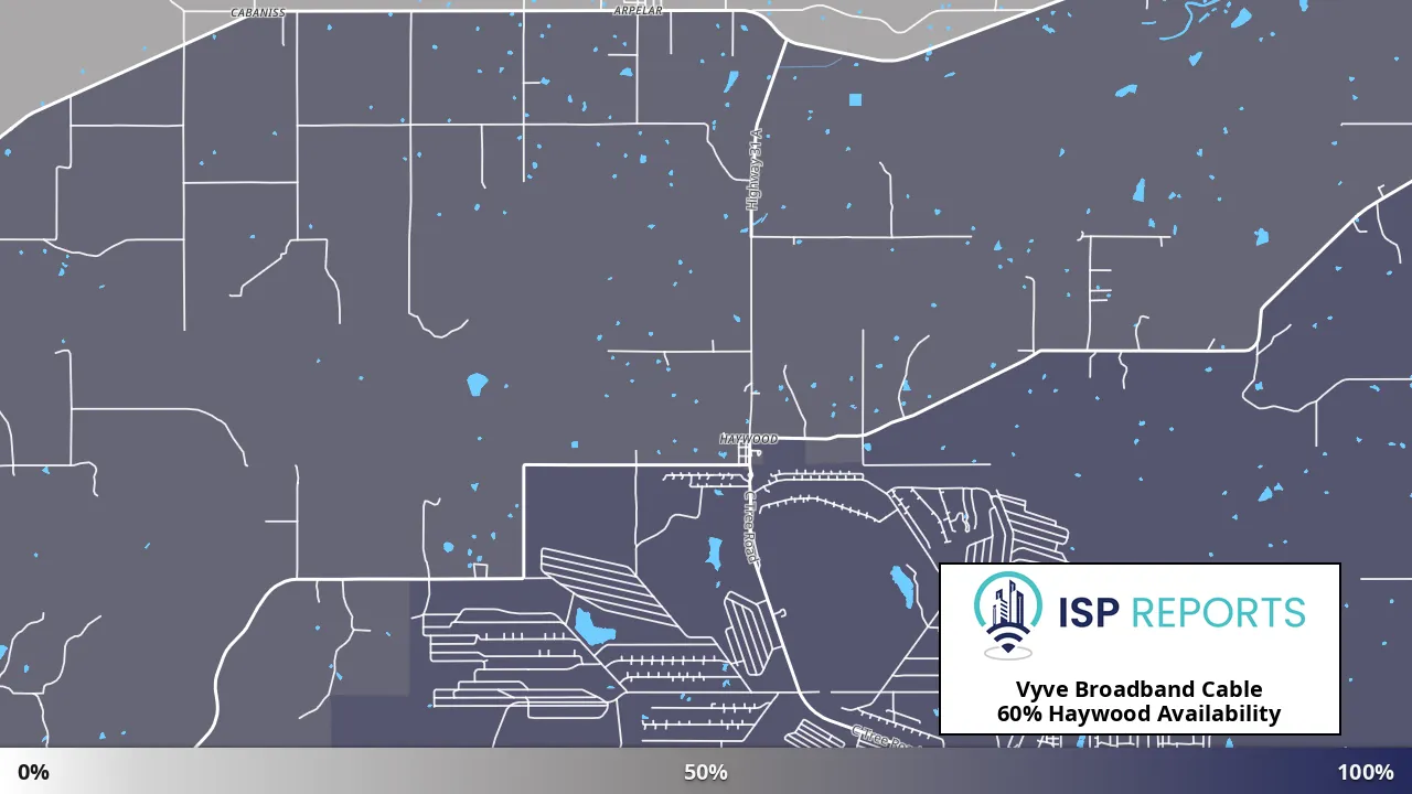 Haywood, OK map of internet availability