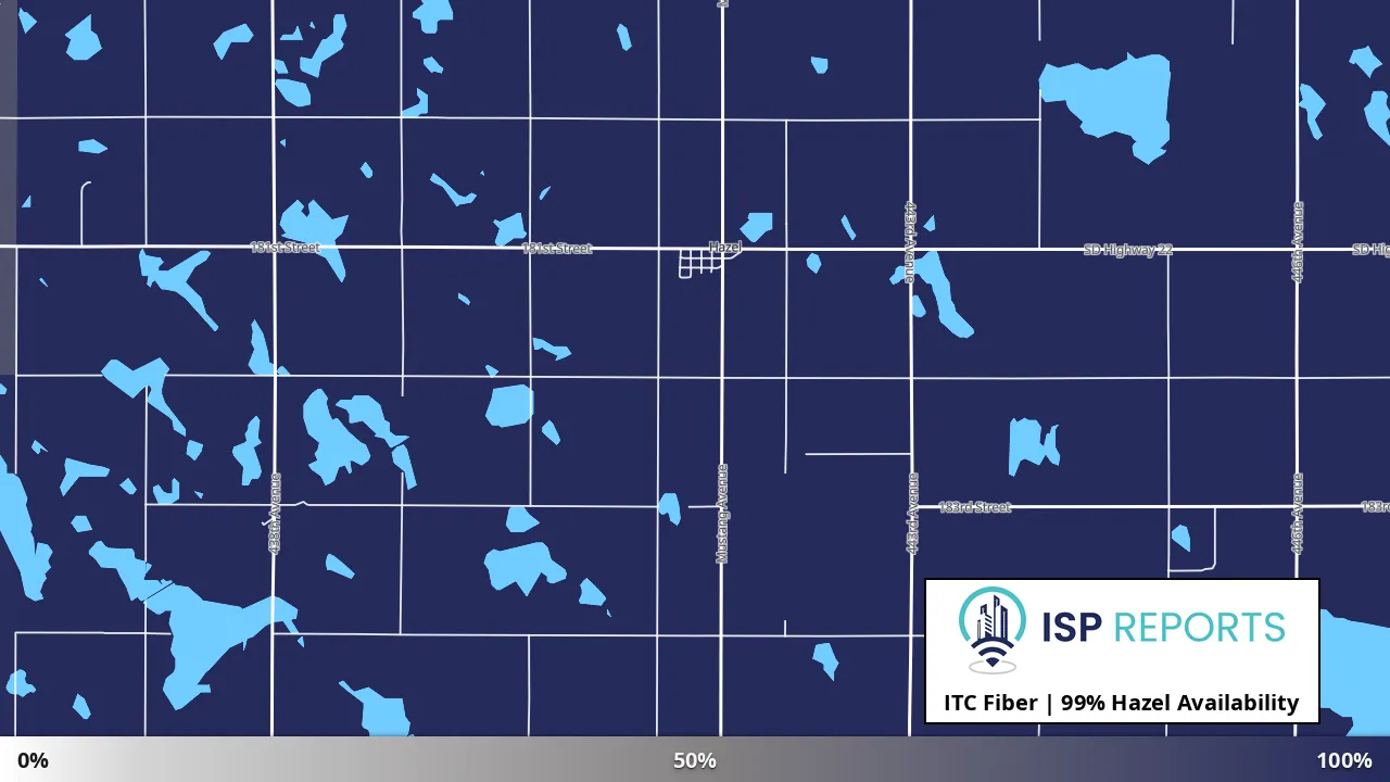 Hazel, SD map of internet availability