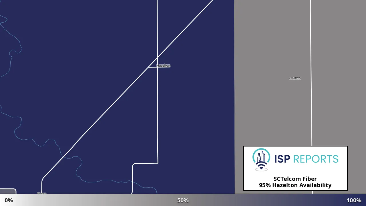 Hazelton, KS map of internet availability