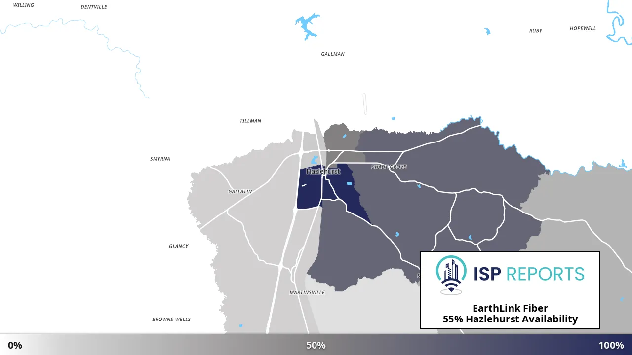 Hazlehurst, MS map of internet availability