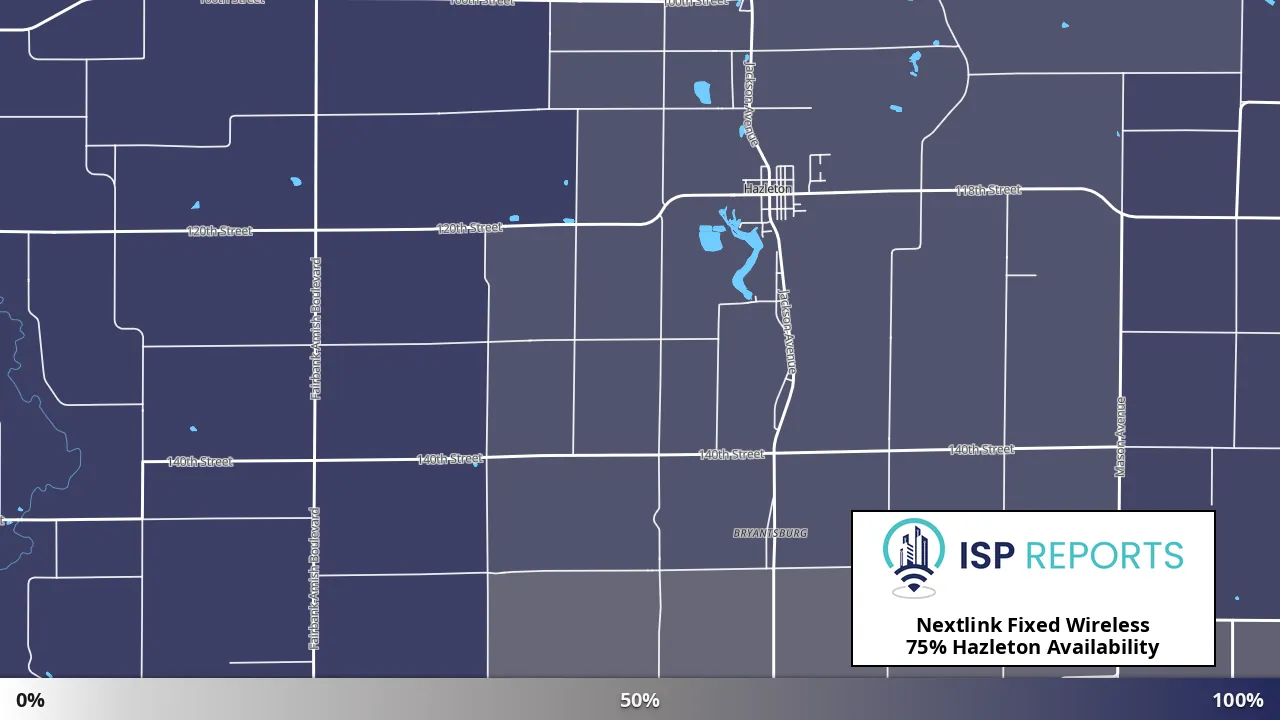 Hazleton, IA map of internet availability