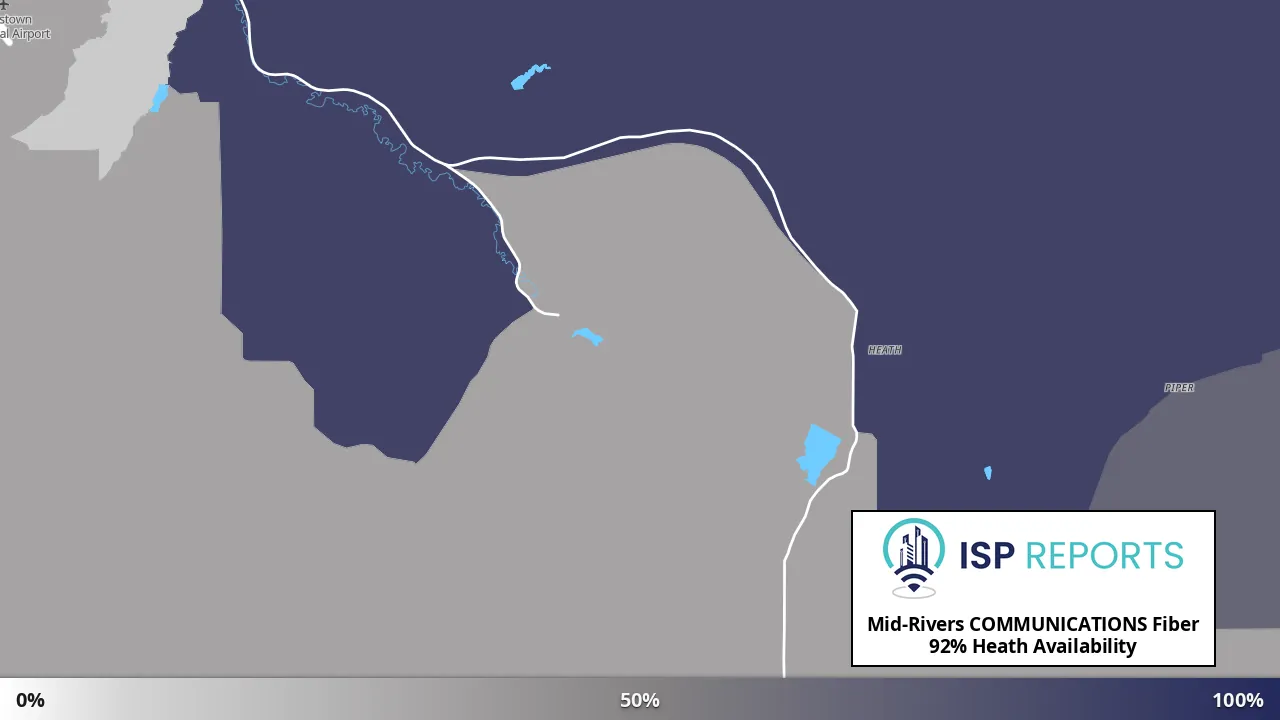 Heath, MT map of internet availability