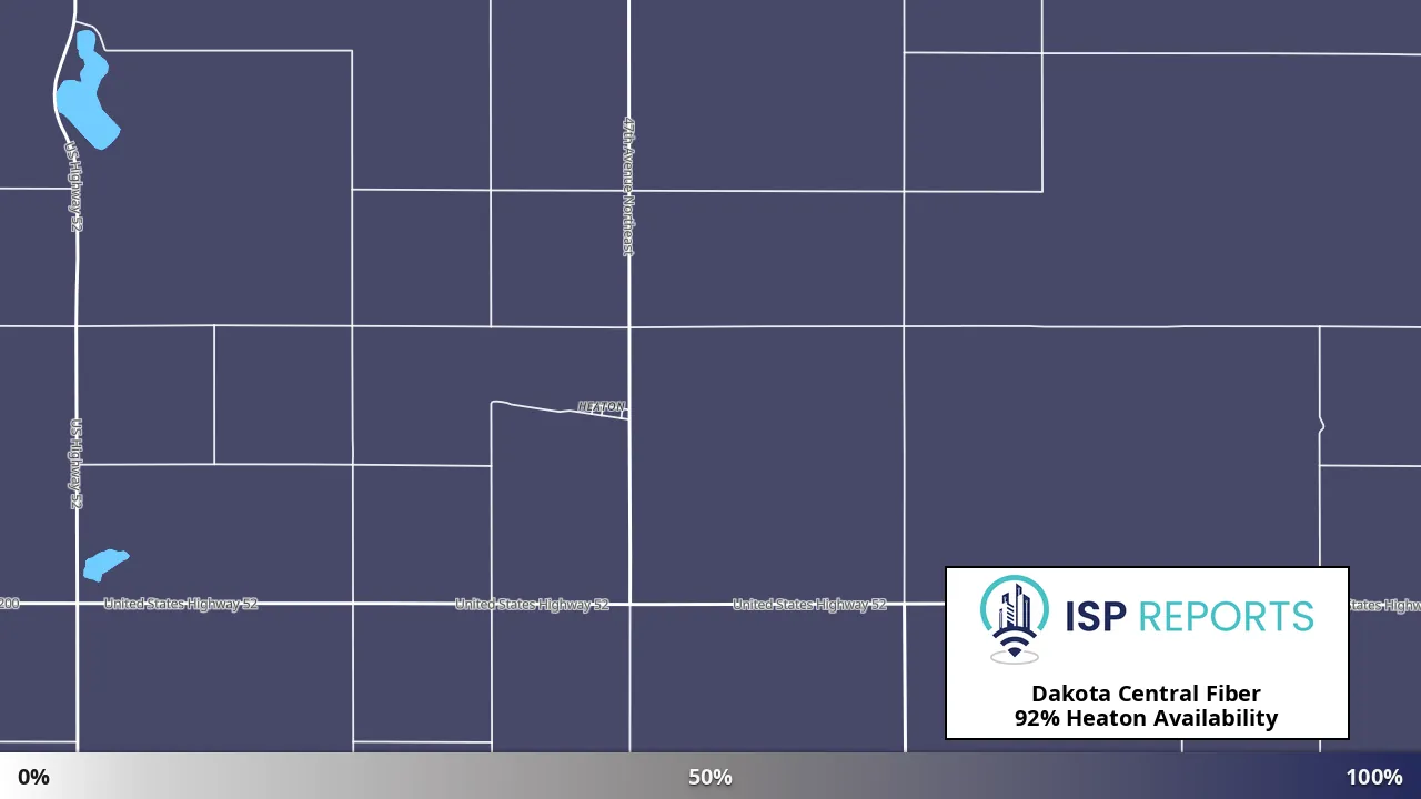 Heaton, ND map of internet availability