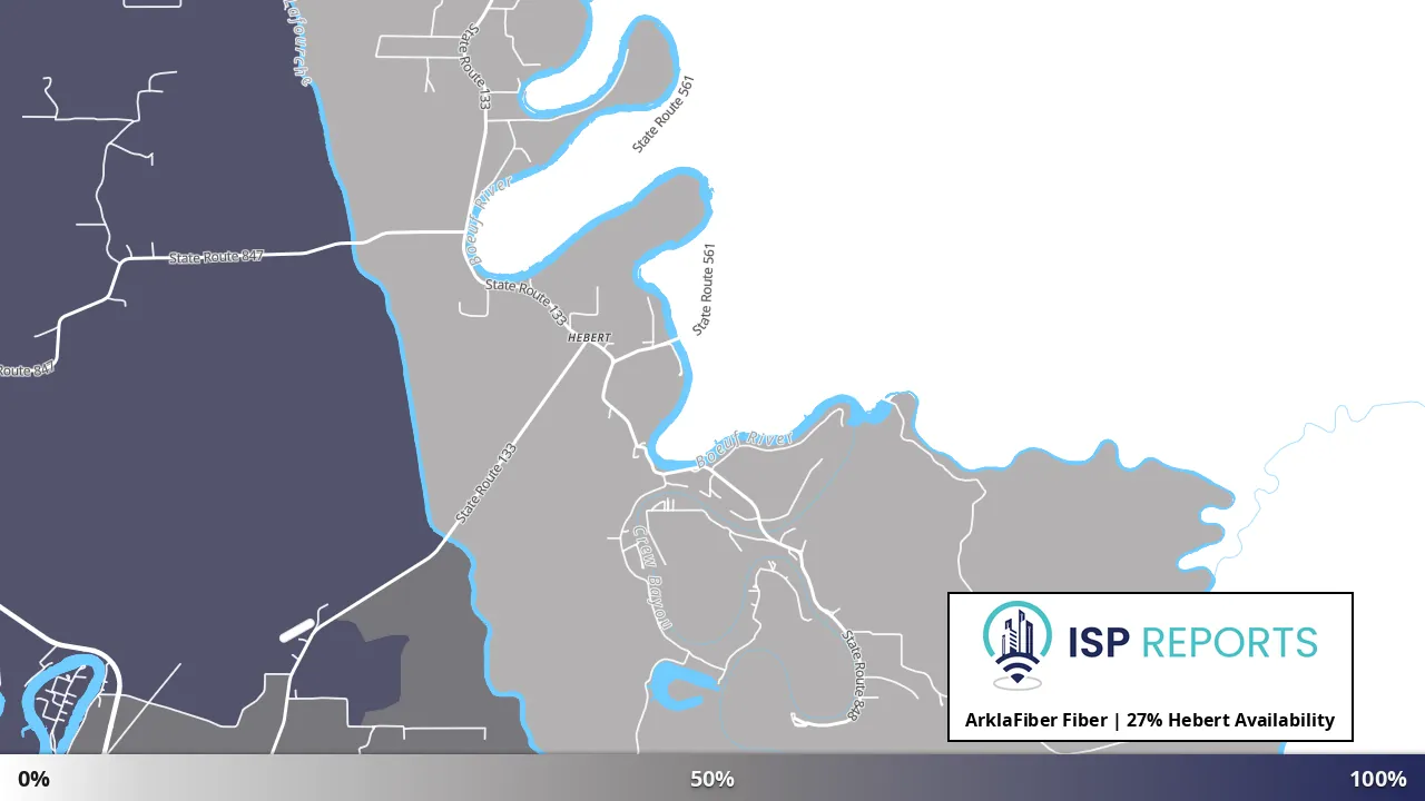 Hebert, LA map of internet availability