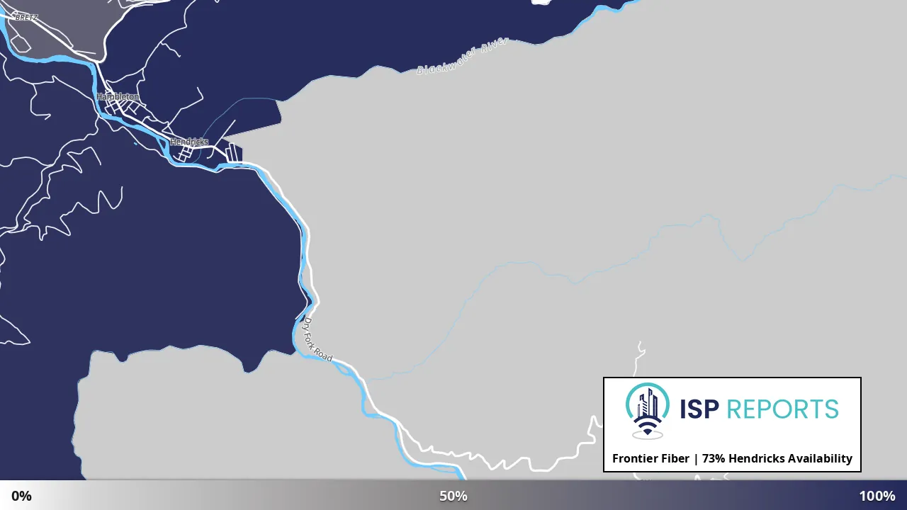 Hendricks, WV map of internet availability