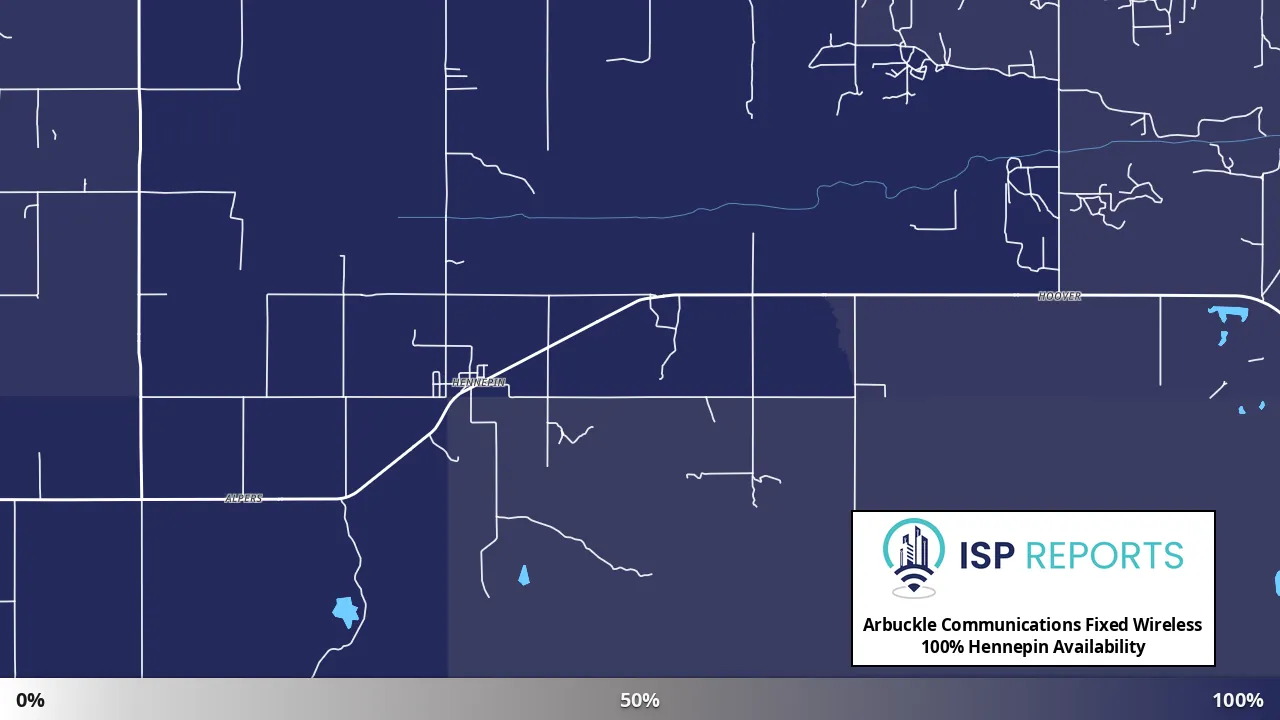 Hennepin, OK map of internet availability