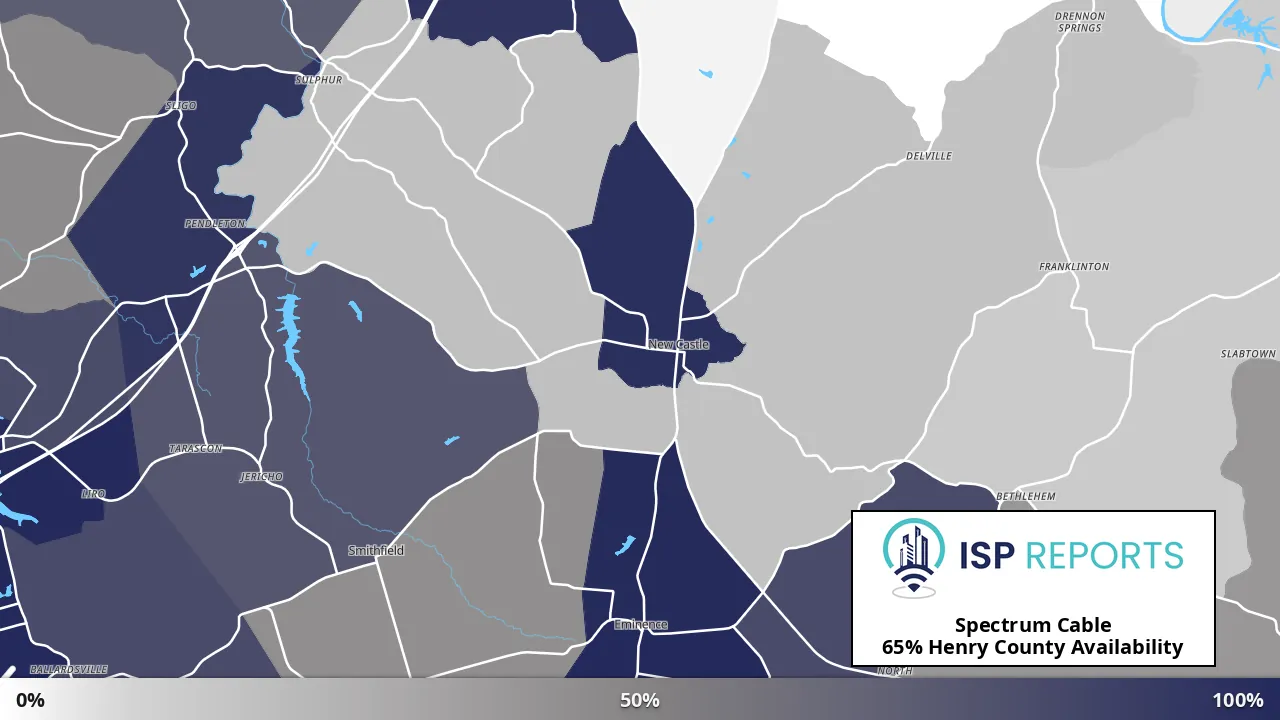 Henry County, KY map of internet availability